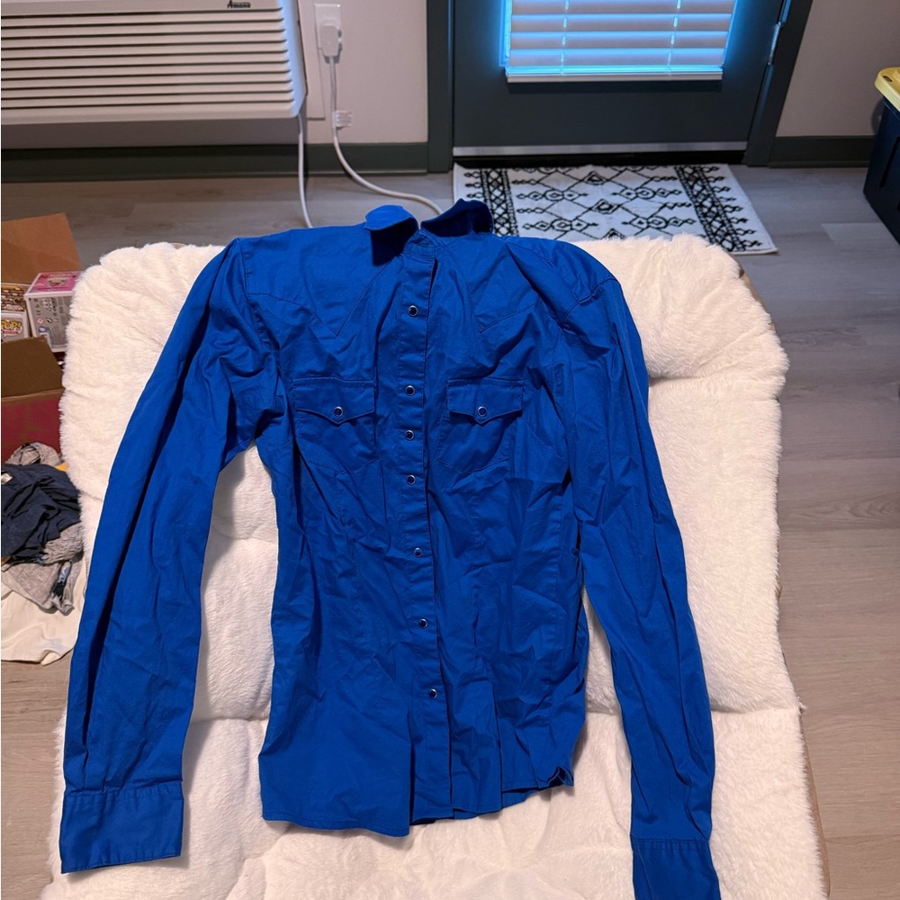 Wrangler Royal Blue Button-Up Shirt